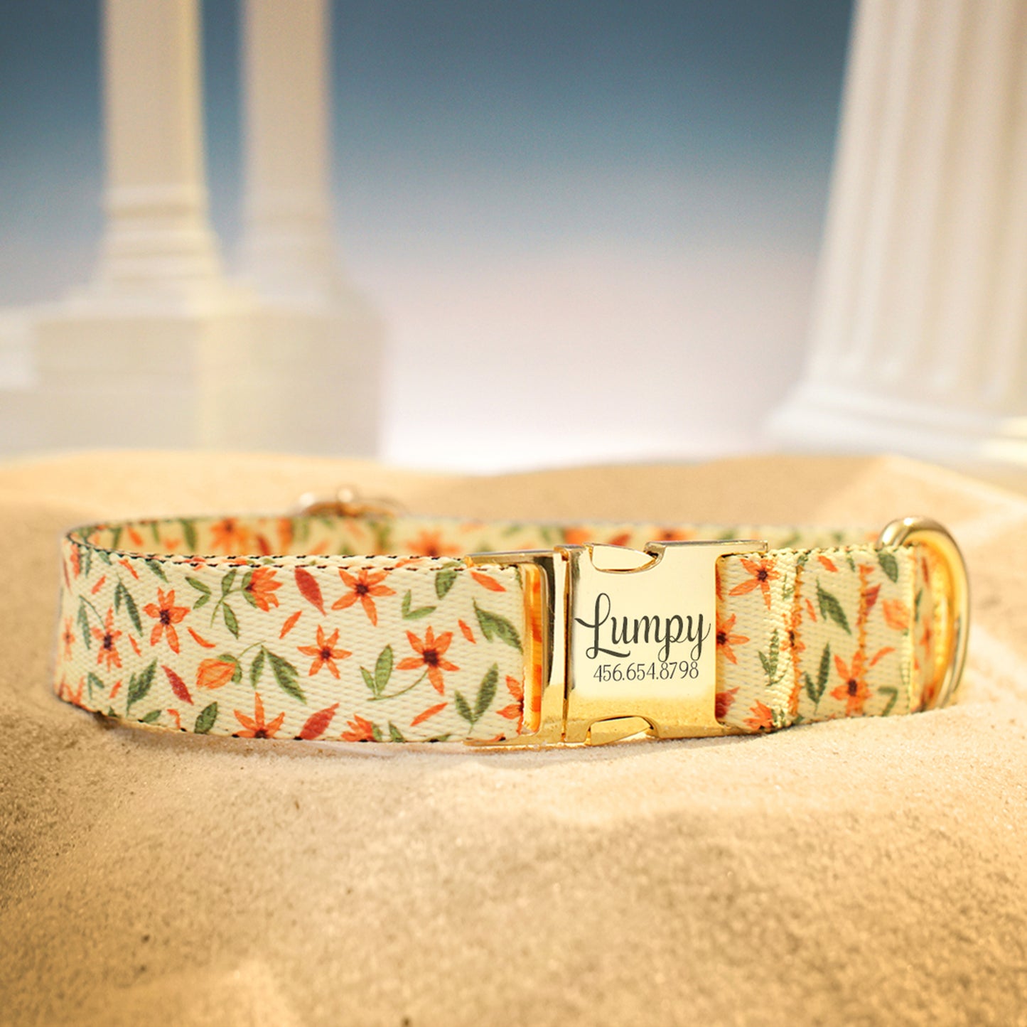 Flowers Pattern Dog Collar
