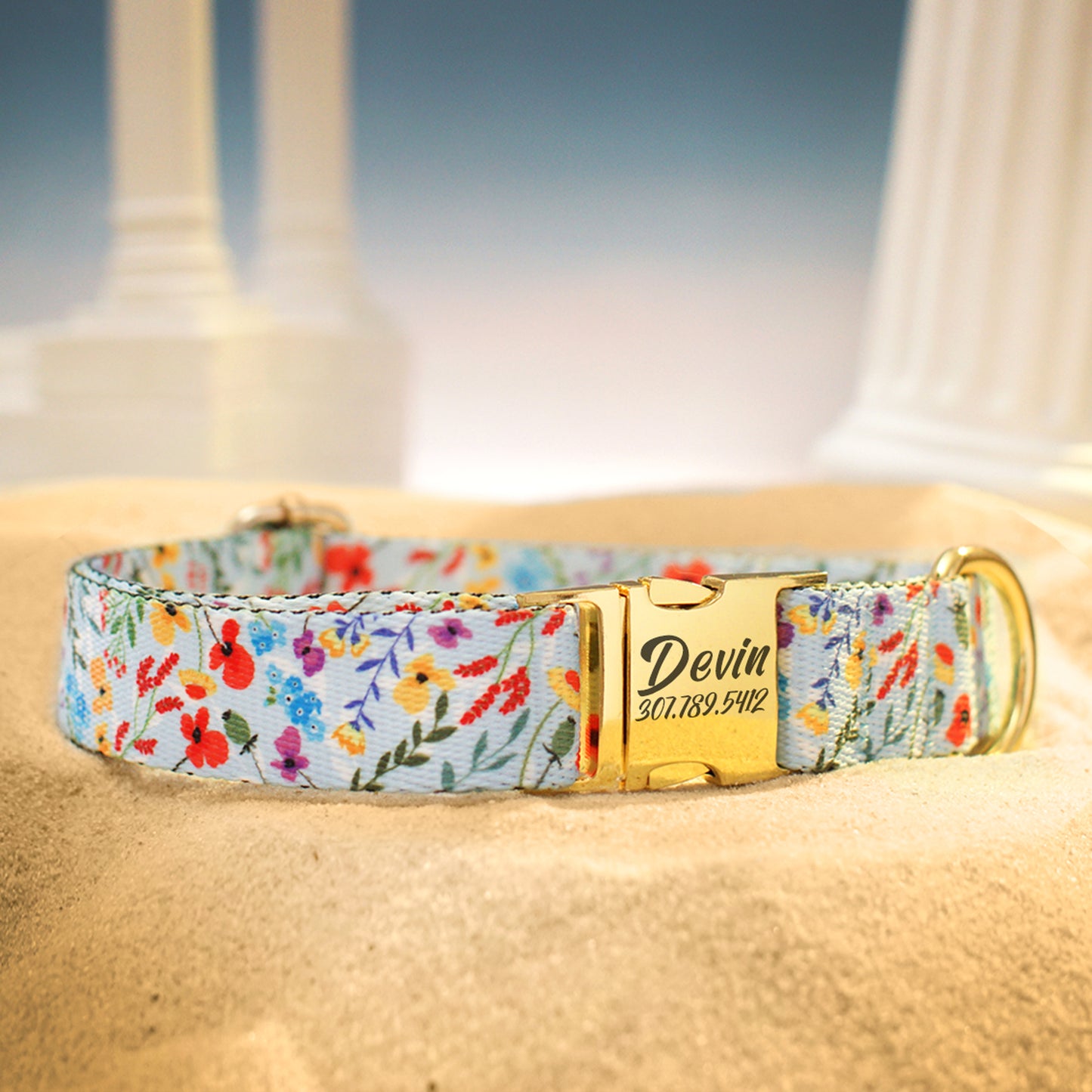 Flowers Pattern Dog Collar