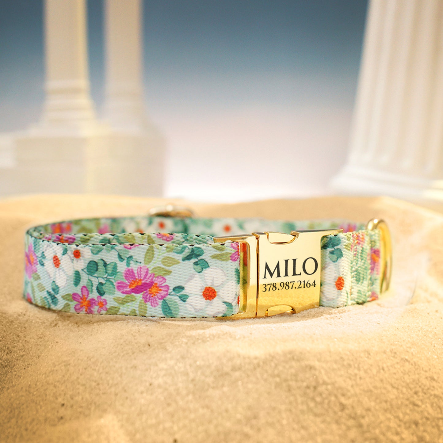 Flowers Pattern Dog Collar