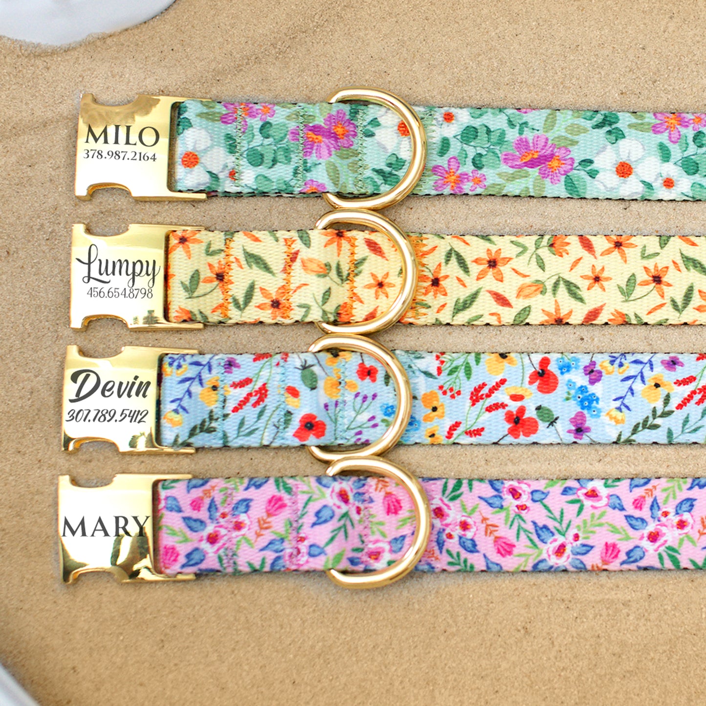Flowers Pattern Dog Collar