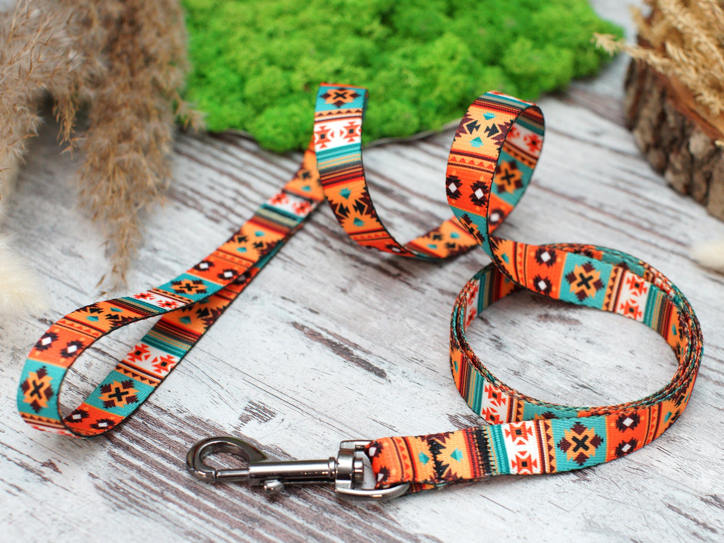 Southwest Dog Leash 5FT, Geometric Pattern Dog Leashes, Aztec Tribal Pet Leashes for Small Medium Large Dogs Puppy