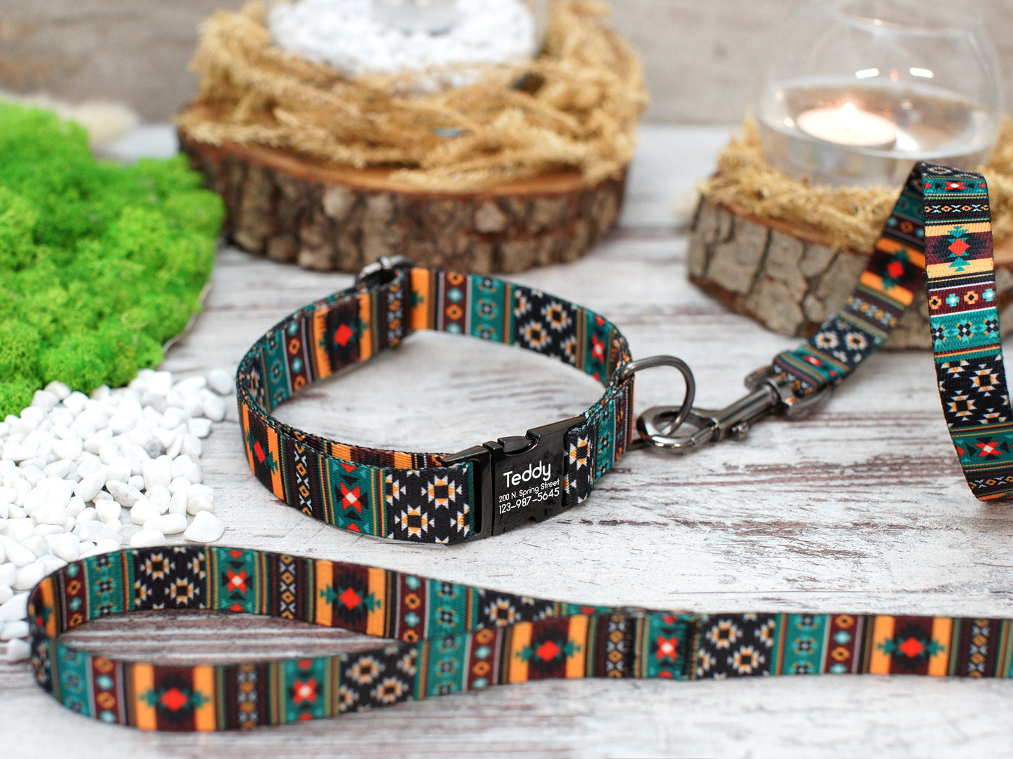 Southwest Dog Leash 5FT, Geometric Pattern Dog Leashes, Aztec Tribal Pet Leashes for Small Medium Large Dogs Puppy