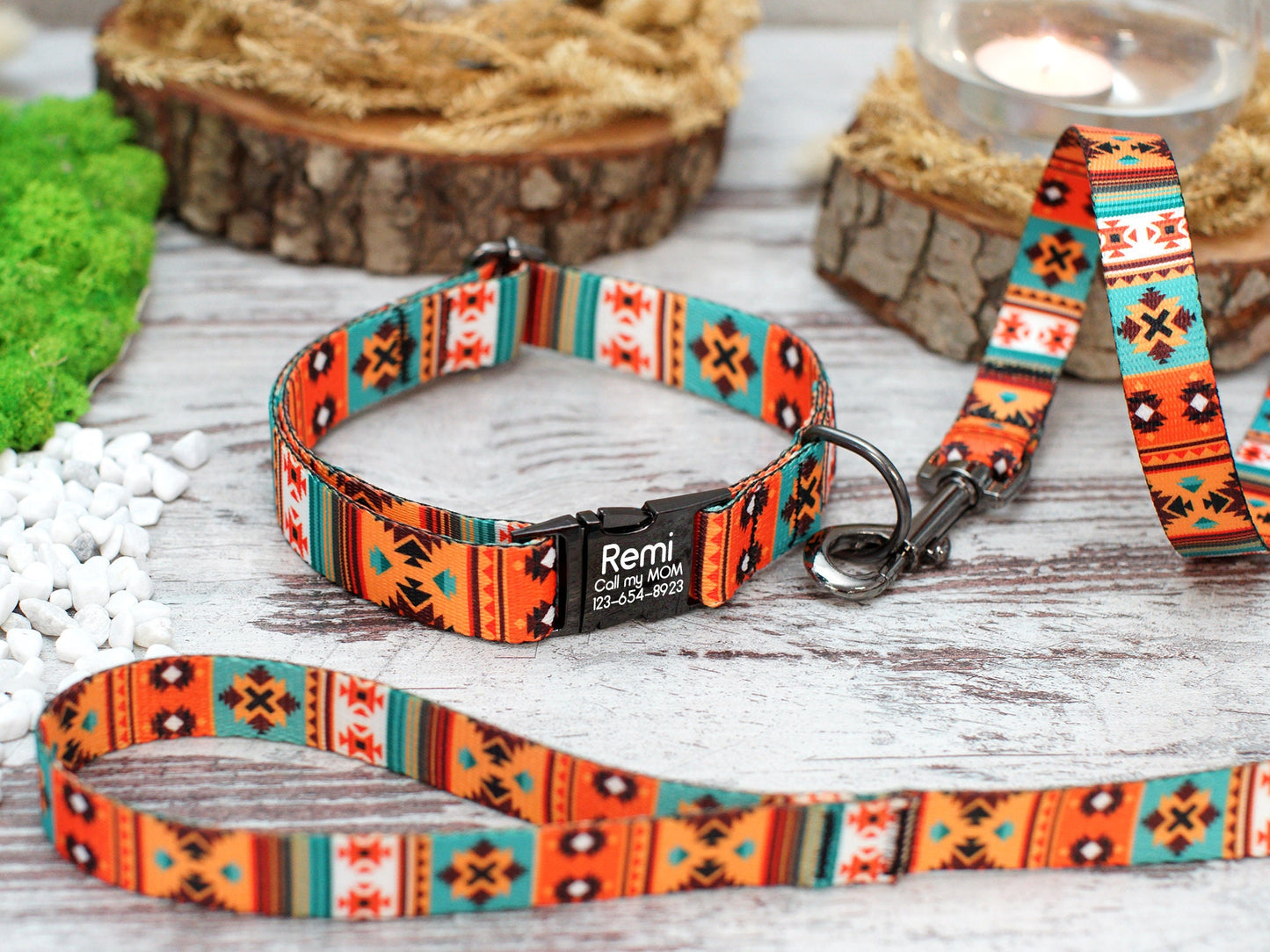 Southwest Dog Leash 5FT, Geometric Pattern Dog Leashes, Aztec Tribal Pet Leashes for Small Medium Large Dogs Puppy