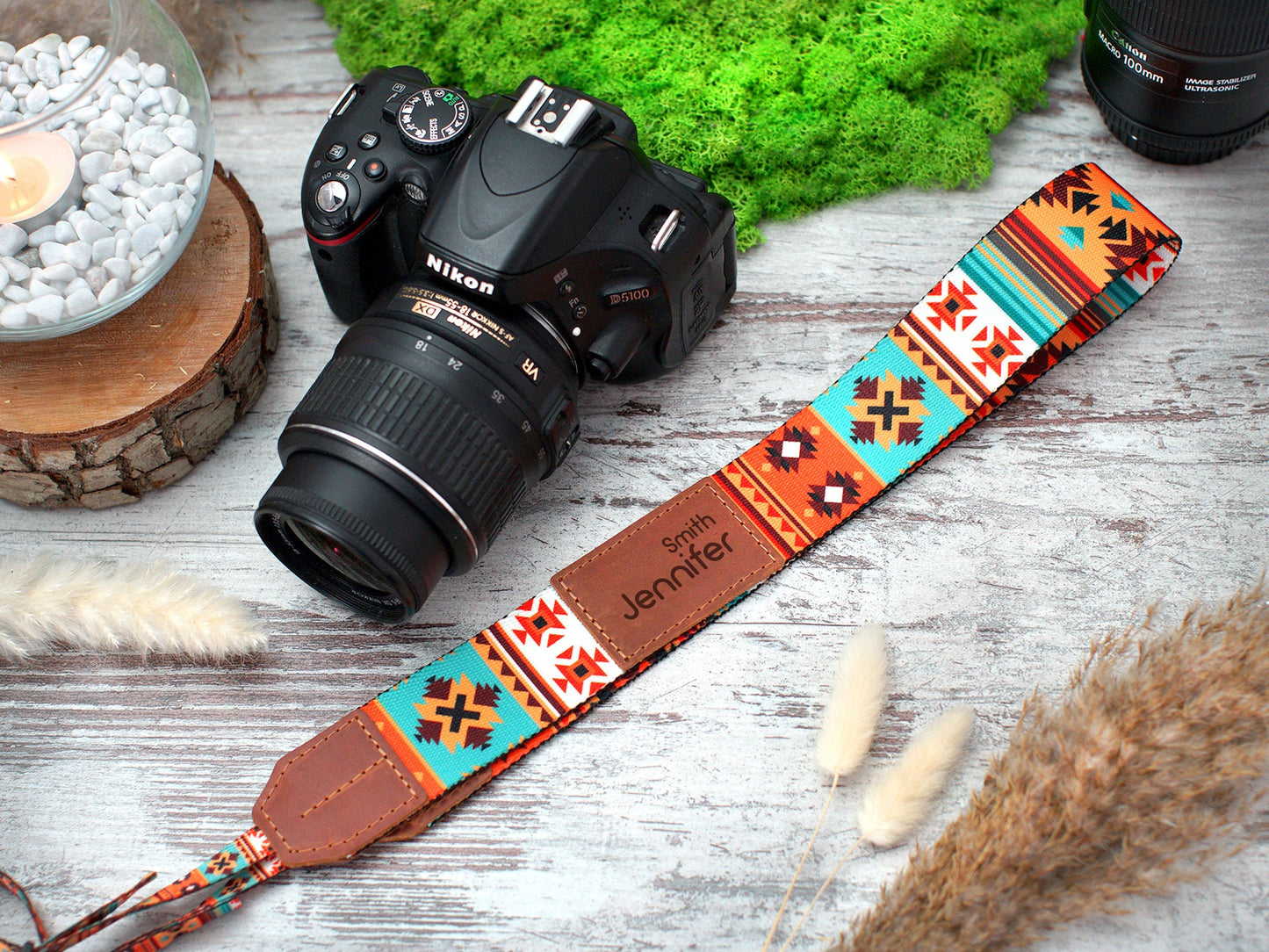 Southwest Camera Strap, Personalized Travel Gifts, Custom Camera Straps for Canon Nikon Sony, Print Camera Strap, Gifts for Him