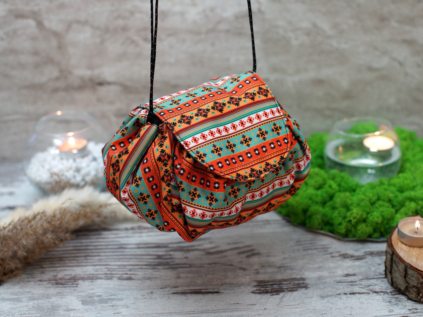 Personalized Cosmetic Bag, Tribal Pattern Makeup Bag, Travel Toiletry Bag, Aztec Print Cosmetic Pouch, Gifts for Her, Portable Make Up Bag