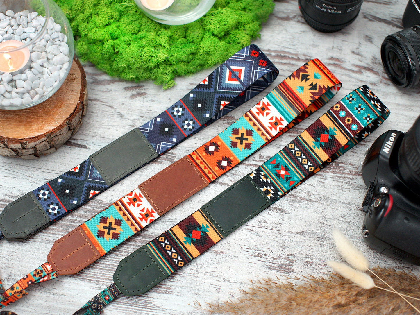 Southwest Camera Strap, Personalized Travel Gifts, Custom Camera Straps for Canon Nikon Sony, Print Camera Strap, Gifts for Him