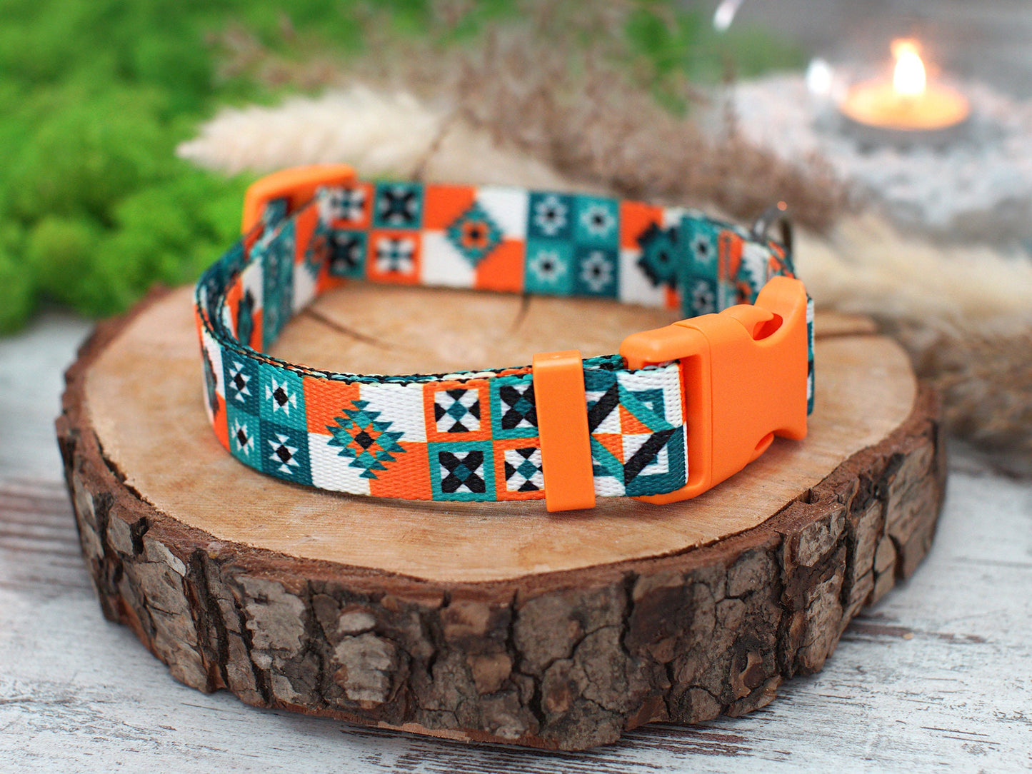 Pattern Dog Collar with Name, Personalized Dog Collar, Engraved Dog Collar, Dog Collar Small Medium Large, Girl Dog Collar Boy