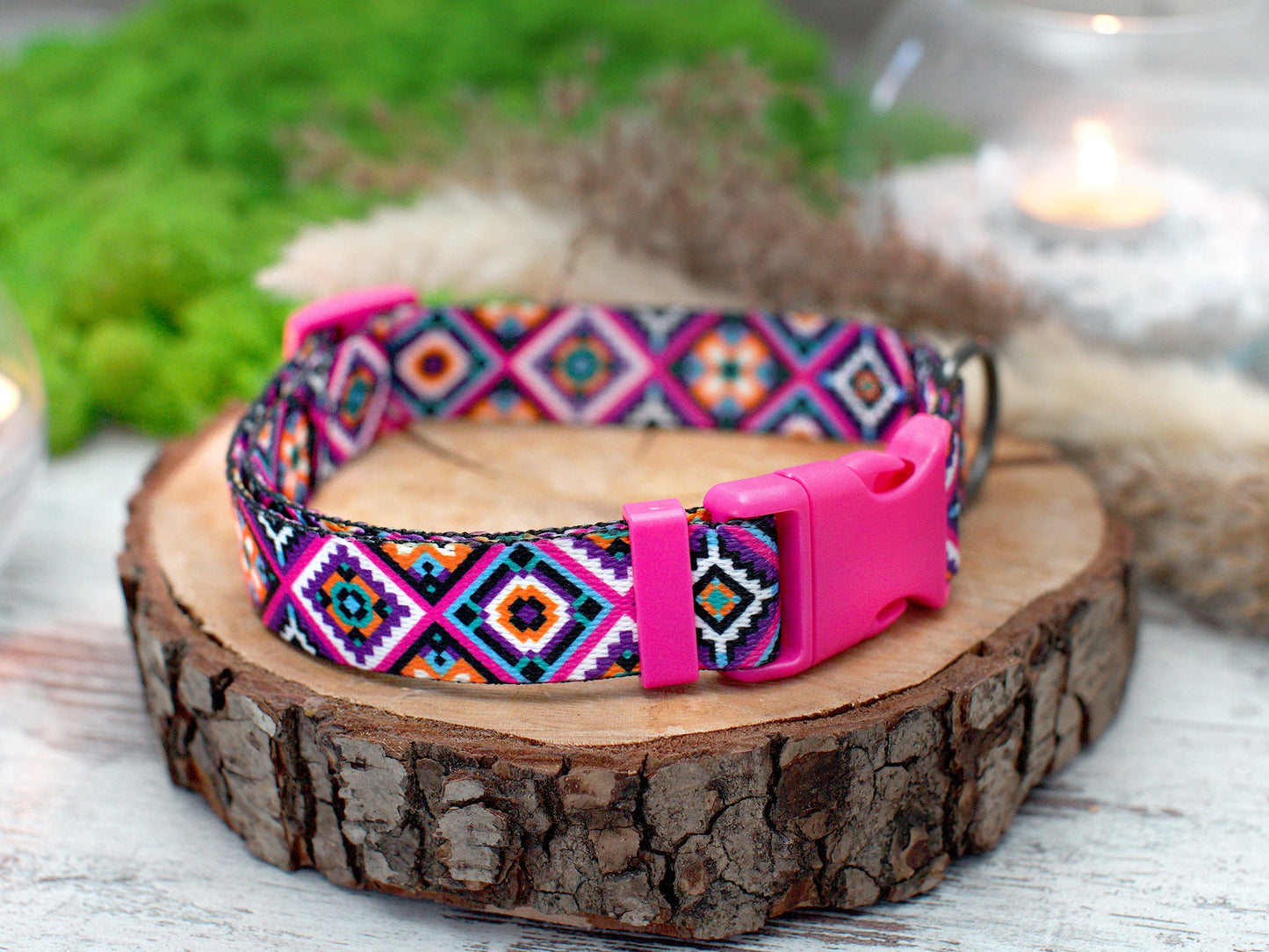 Pattern Dog Collar with Name, Personalized Dog Collar, Engraved Dog Collar, Dog Collar Small Medium Large, Girl Dog Collar Boy