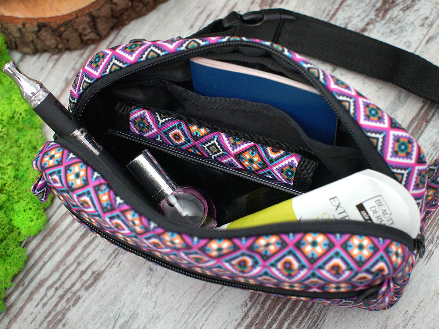 Tribal Crossbody Bag, Christmas Gifts for Him, Travel Fanny Pack for Men, Aztec Hip Bag, Print Design Bam Bag, Personalized Gifts For Her