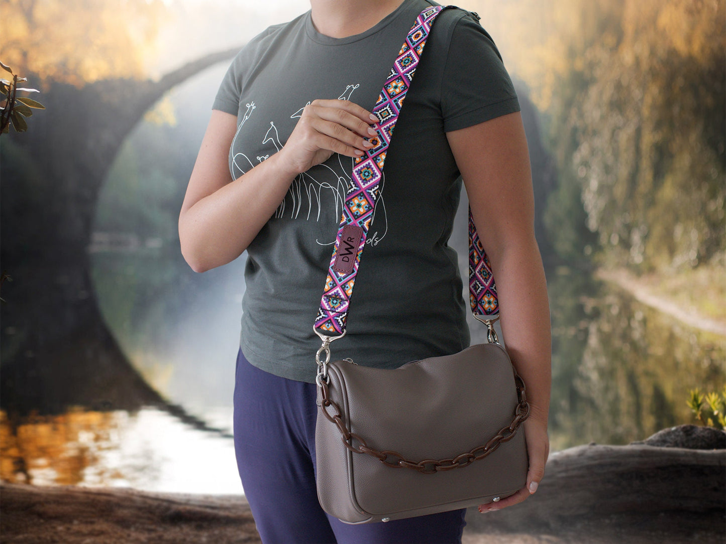 Personalized Bag Strap - 4 Different Pattern Available, Custom Shoulder Bag Strap, Engraved Crossbody Strap, Replacement Purse Strap Boho