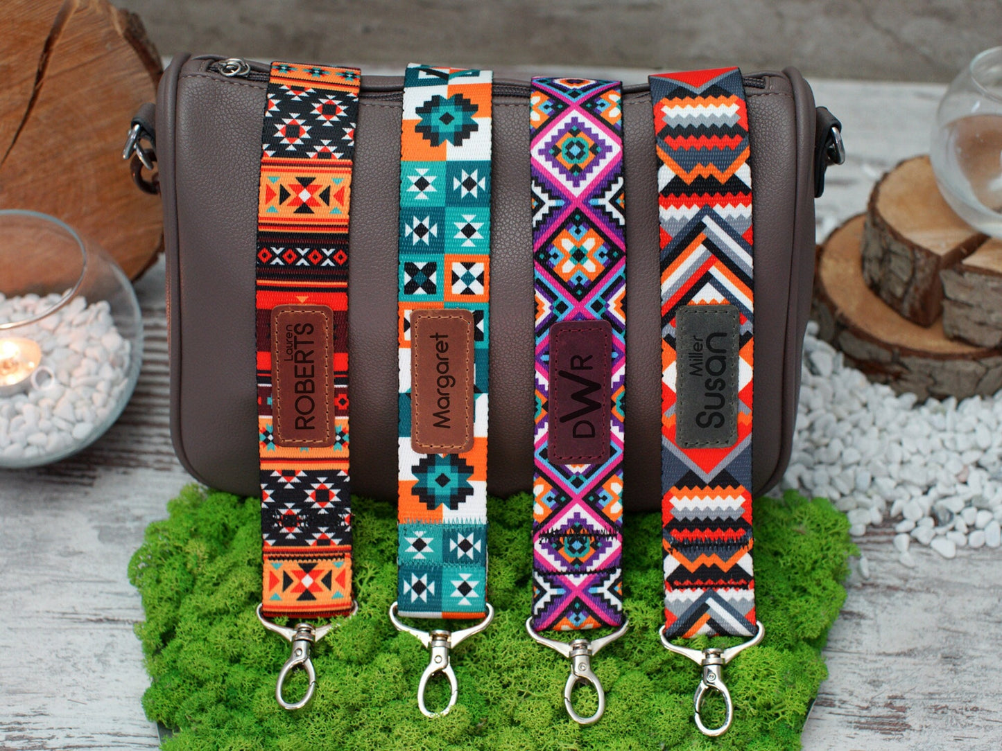Pattern Replacement Bag Strap, Personalized Shoulder Bag Strap, Gifts for Her, Tribal Aztec Print Crossbody Strap, Custom Purse Strap