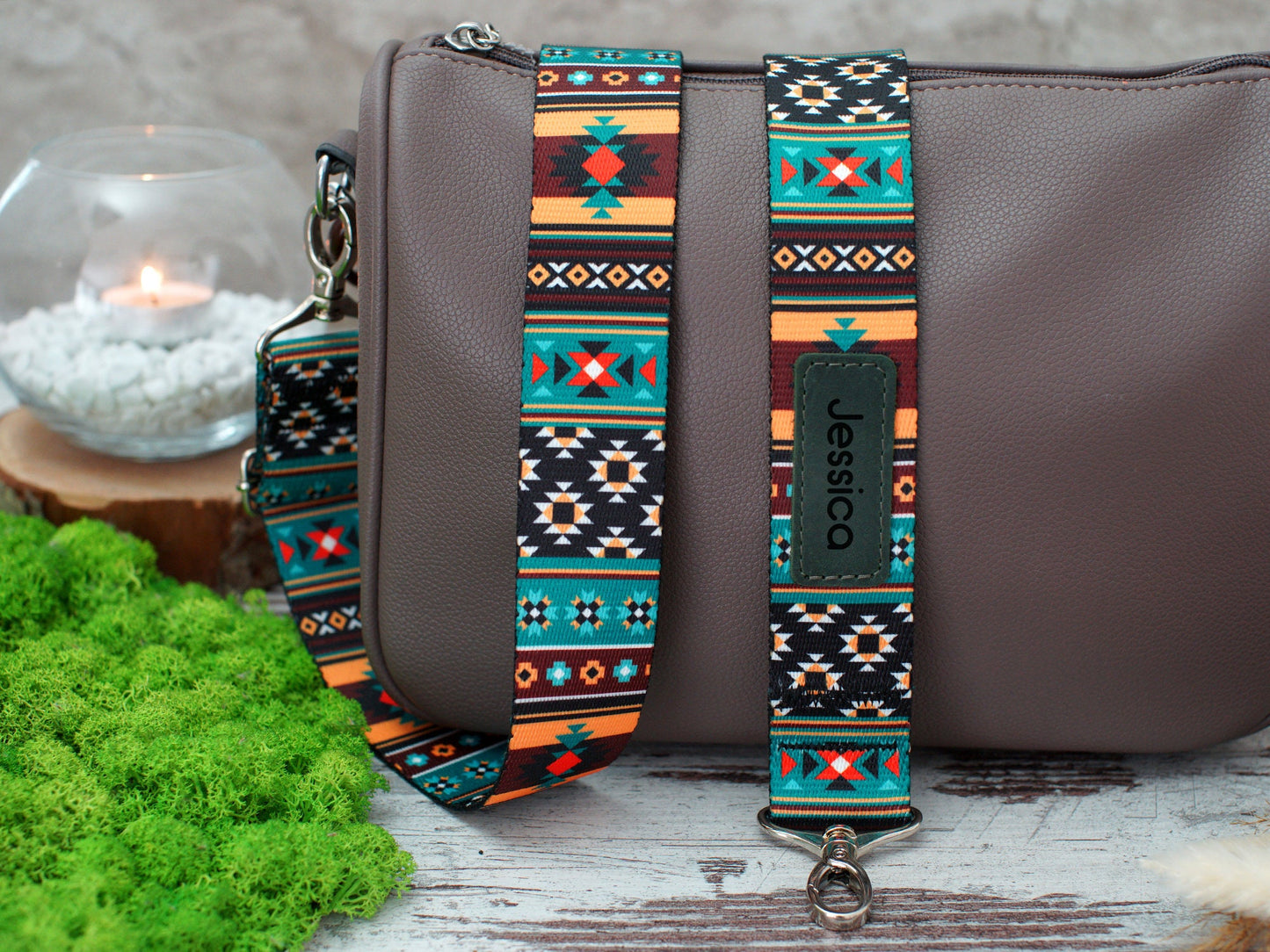 Personalized Crossbody Strap, Pattern Shoulder Bag Strap, Print Design Replacement Strap for Bag Purse, Boho Bag Strap Southwest Aztec