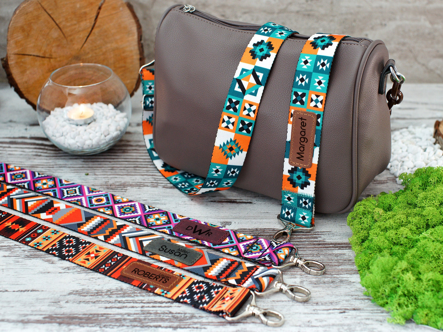 Pattern Replacement Bag Strap, Personalized Shoulder Bag Strap, Gifts for Her, Tribal Aztec Print Crossbody Strap, Custom Purse Strap