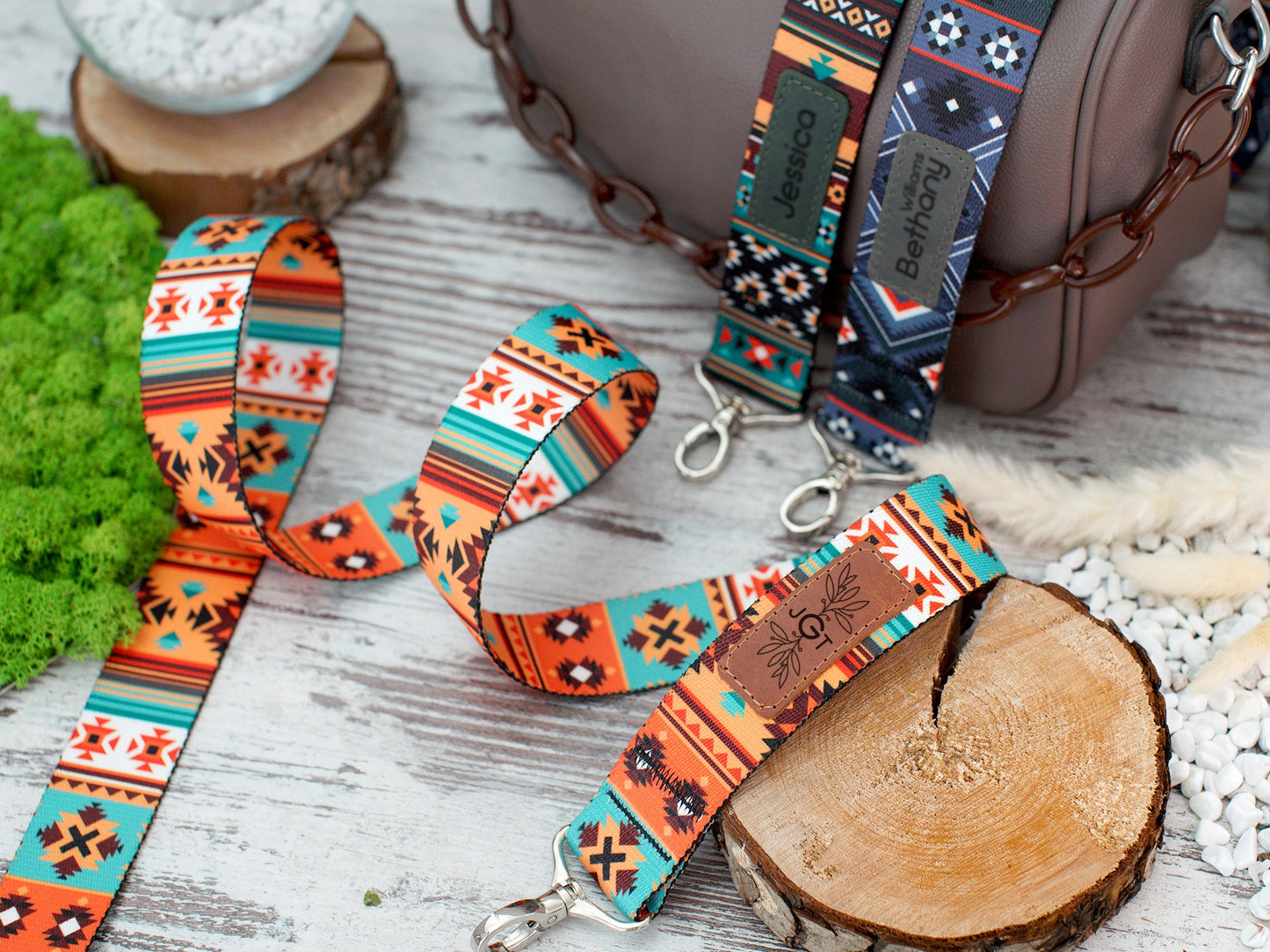 Personalized Crossbody Strap, Pattern Shoulder Bag Strap, Print Design Replacement Strap for Bag Purse, Boho Bag Strap Southwest Aztec