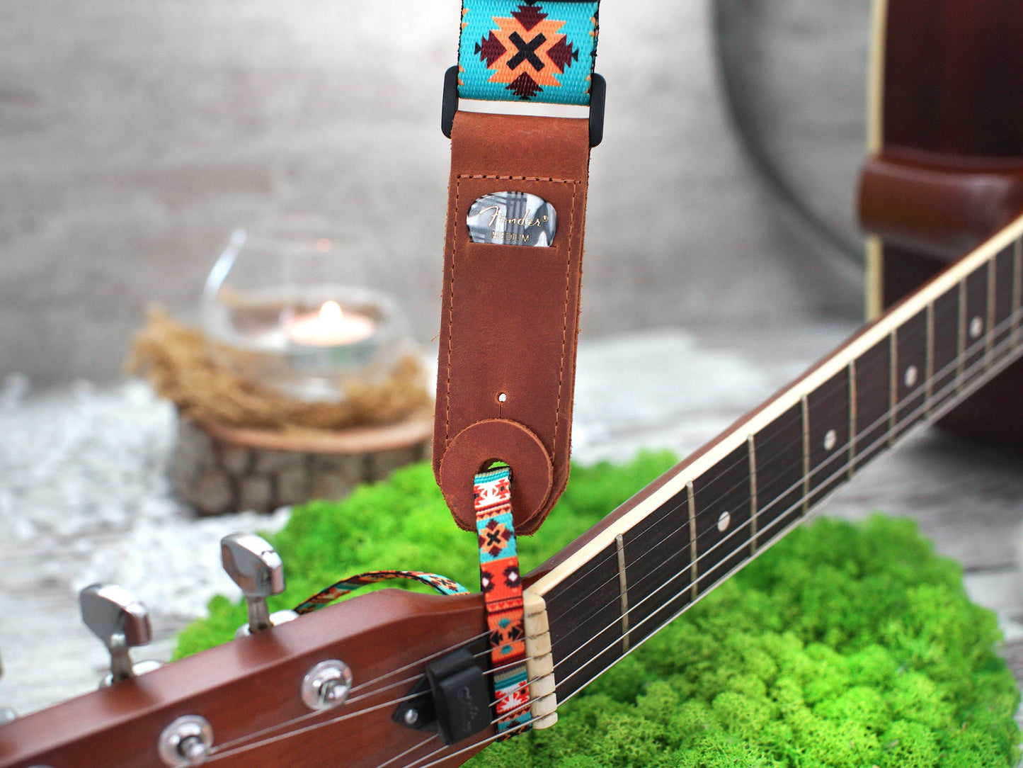 Custom Guitar Strap Leather, Personalized Guitar Strap Acoustic, Pattern Straps for Bass Guitar Players, Guitar Gifts, Gifts for Him