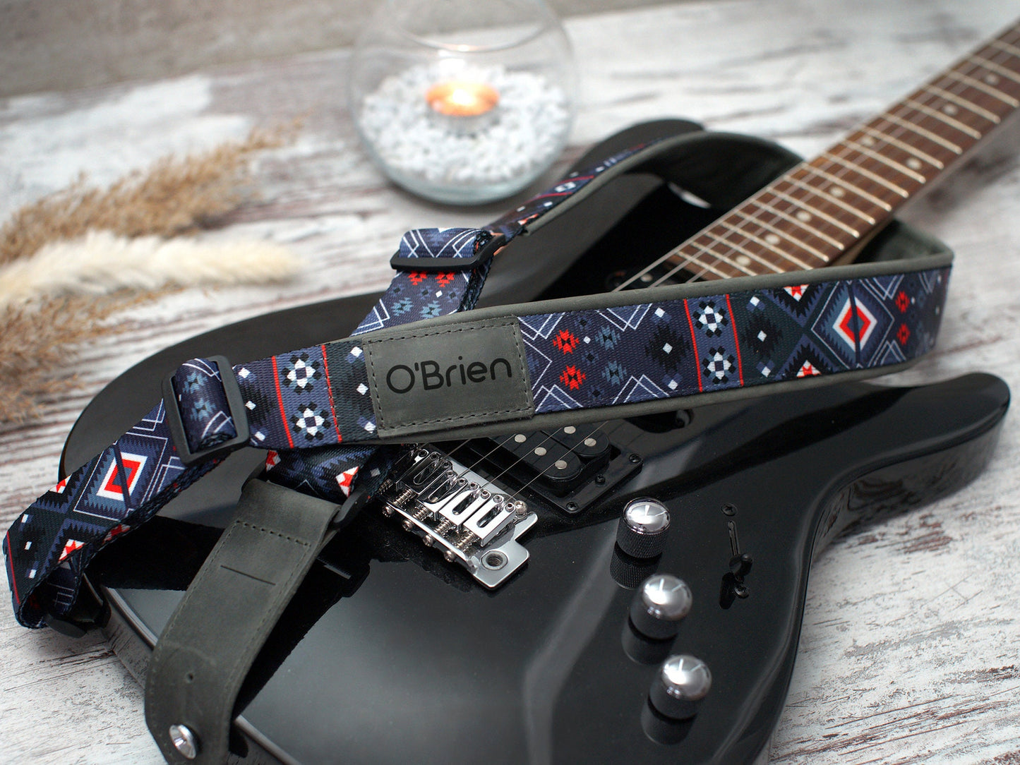 Custom Guitar Strap Leather, Personalized Guitar Strap Acoustic, Pattern Straps for Bass Guitar Players, Guitar Gifts, Gifts for Him