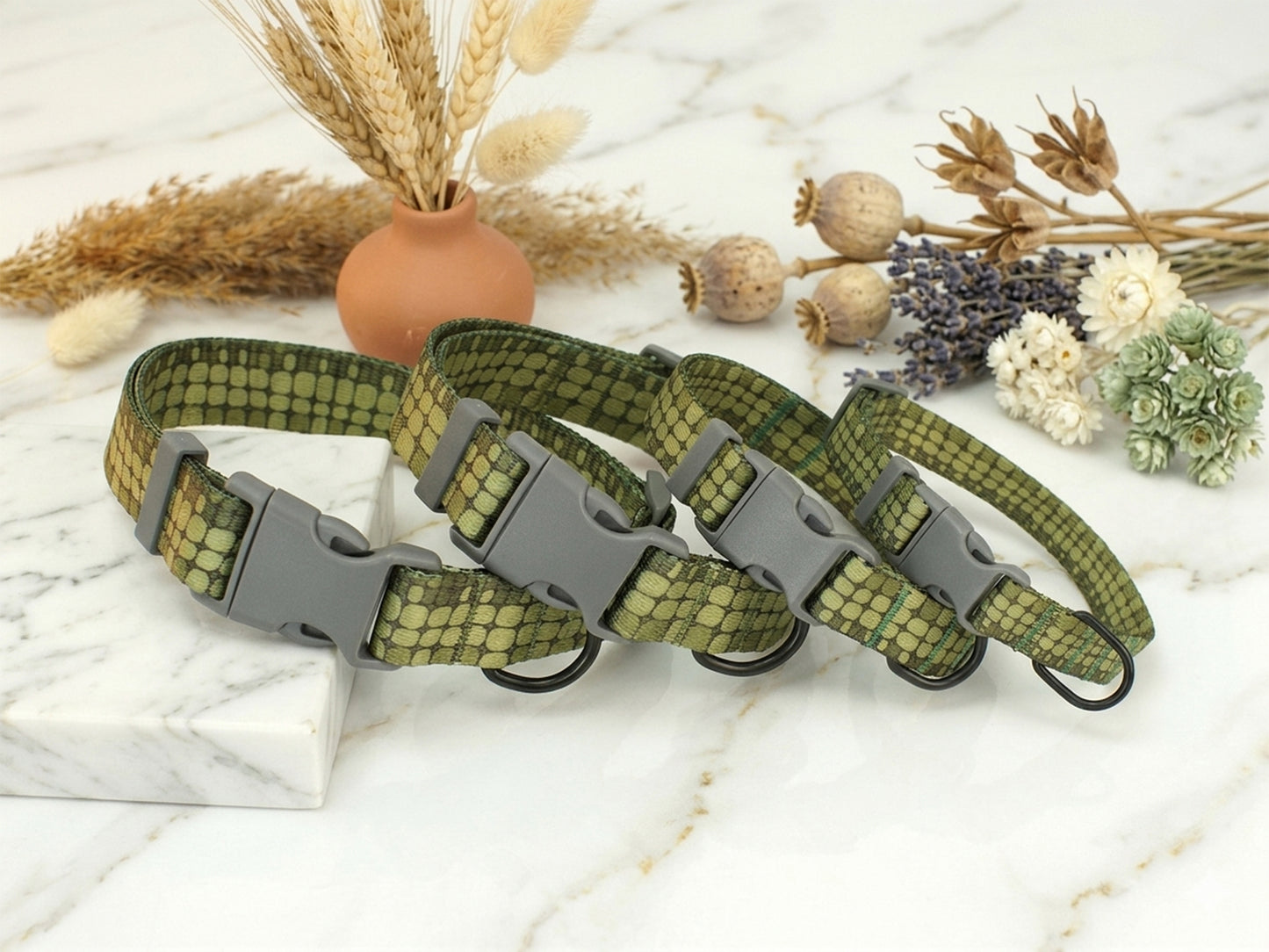 Animal Print Dog Collar with Personalized ID Name Plate