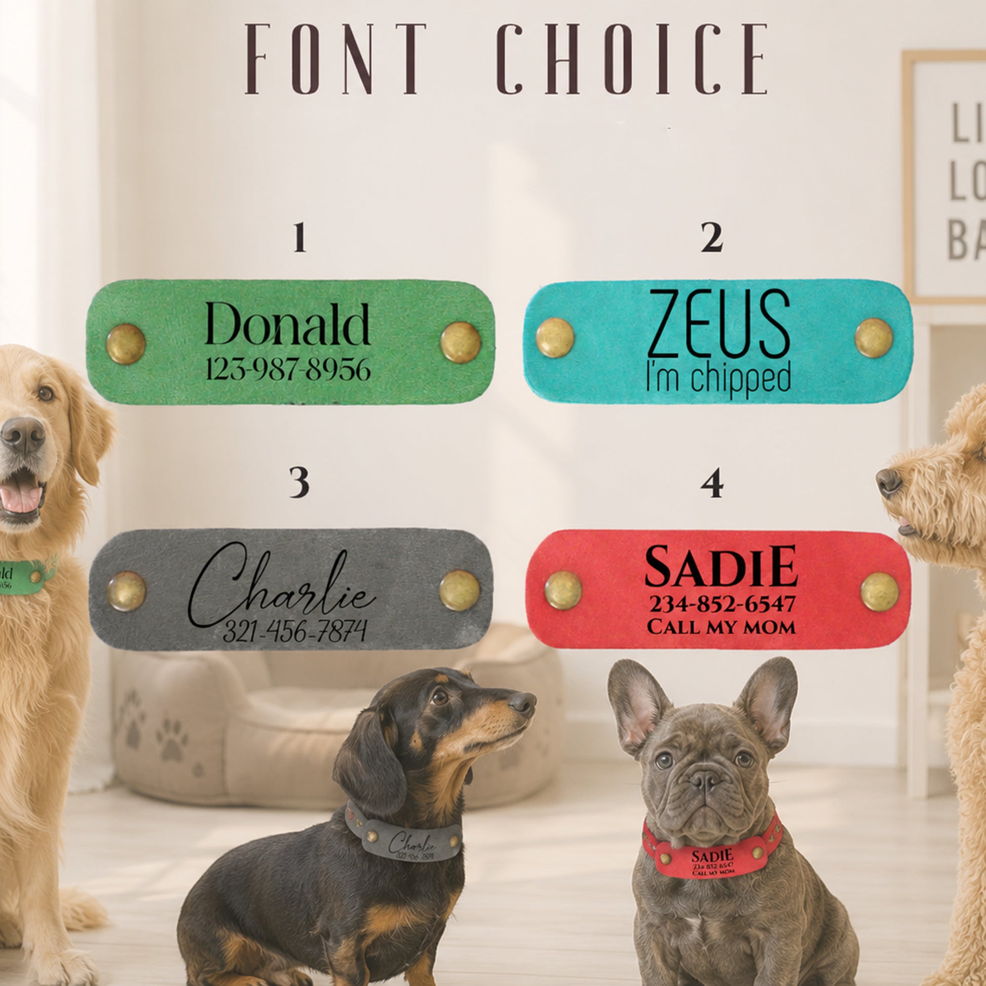 Personalized Nature's Palette dog leash – multiple pattern variants