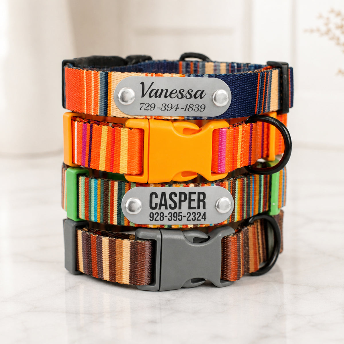 Nomad dog collar – lightweight nylon strap and hardware detail