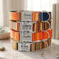 Personalized striped dog collar with engraved metal buckle – retro pattern detail
