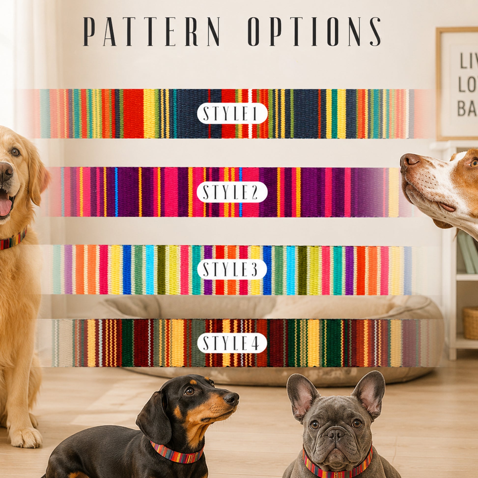 Personalized dog leash with artistic nature print – packaging