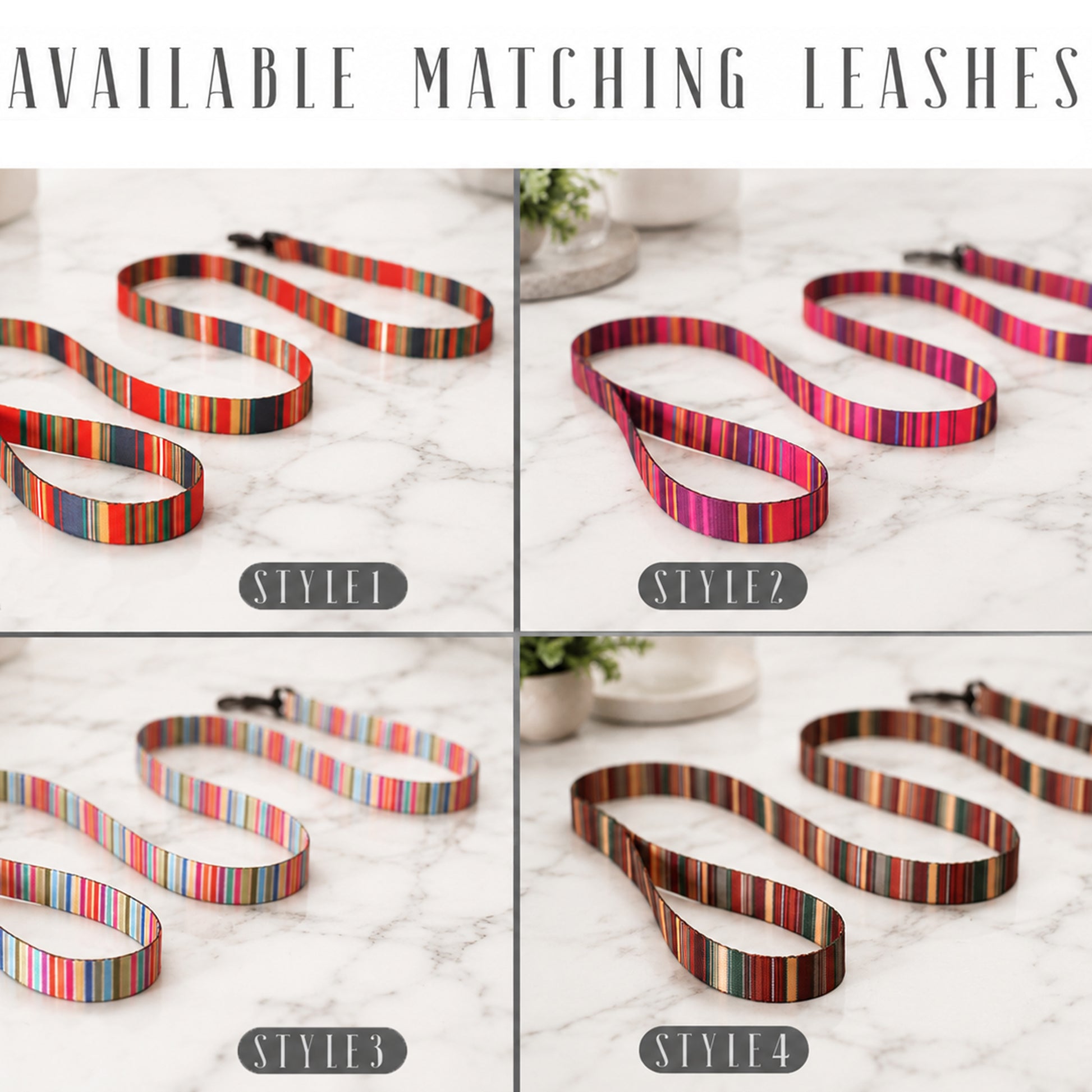 Nature's Palette dog leash – pattern and print close-up