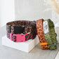 Animal print dog collar – engraved name and phone number detail