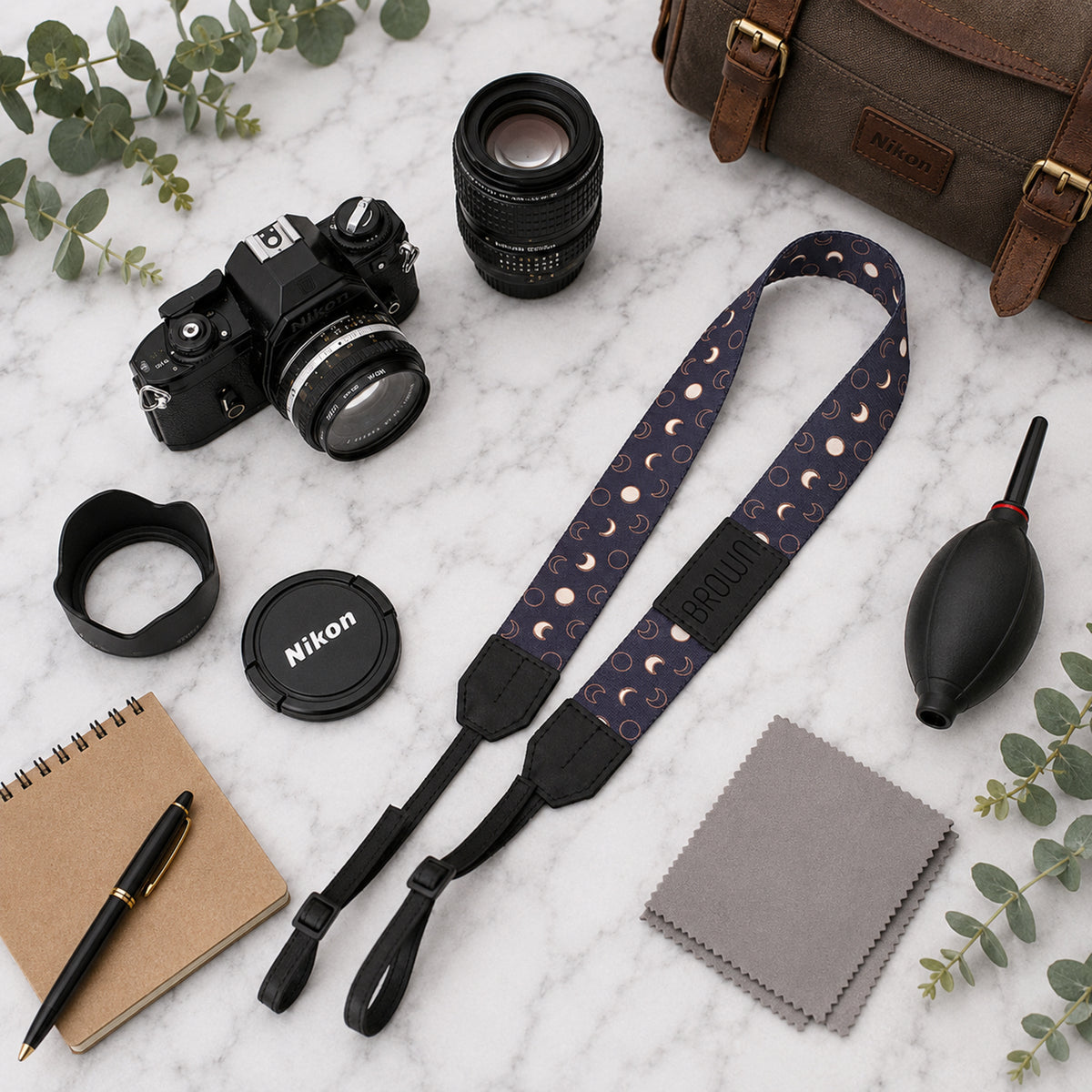 Personalized camera strap – pattern variant #1 detail