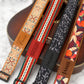 Personalized 'Vibrant Echo' Padded Guitar Strap – 7 Custom Artisan Patterns & Engraved Leather Ends