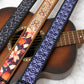 Personalized 'Vibrant Echo' Padded Guitar Strap – 7 Custom Artisan Patterns & Engraved Leather Ends