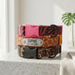 Personalized animal print dog collar – size comparison