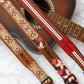 Personalized 'Vibrant Echo' Padded Guitar Strap – 7 Custom Artisan Patterns & Engraved Leather Ends