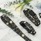 Lightweight dog collar with whimsical artisan print – safety buckle front view