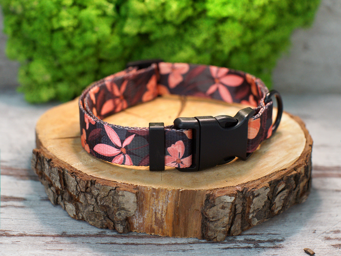 Flower Dog Collar with ID Tag