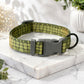 Animal print dog collar with personalized name plate – lifestyle photo
