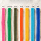 Set of colorful woven straps on a marble surface