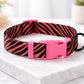 Animal Print Dog Collar with Personalized ID Name Plate