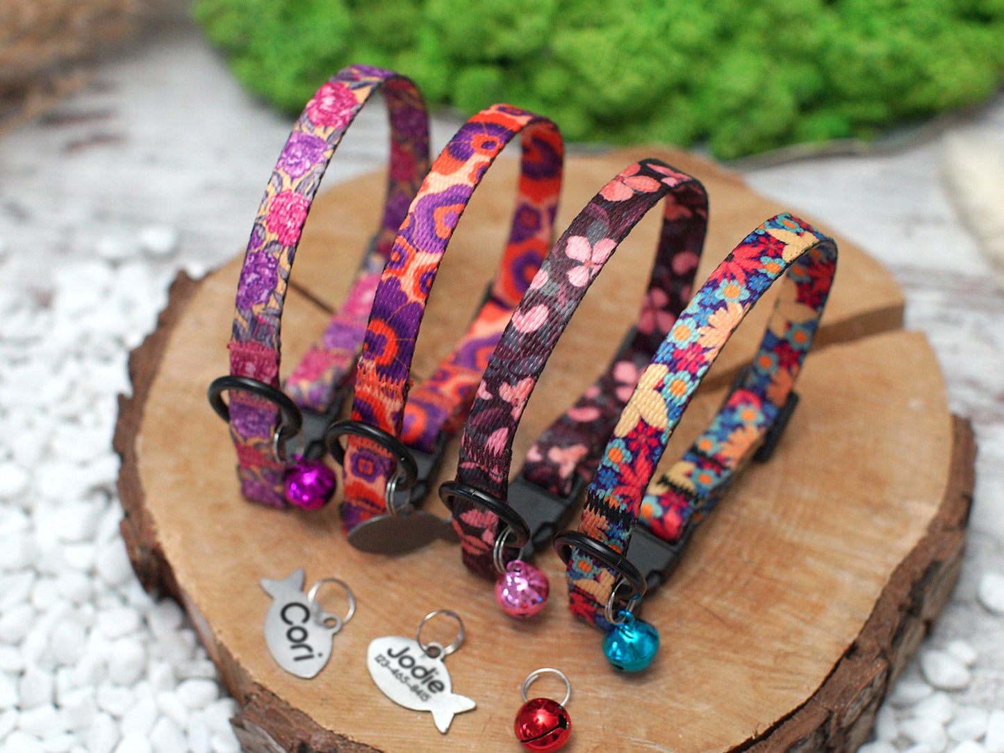 Floral Cat Collar Breakaway with Personalization