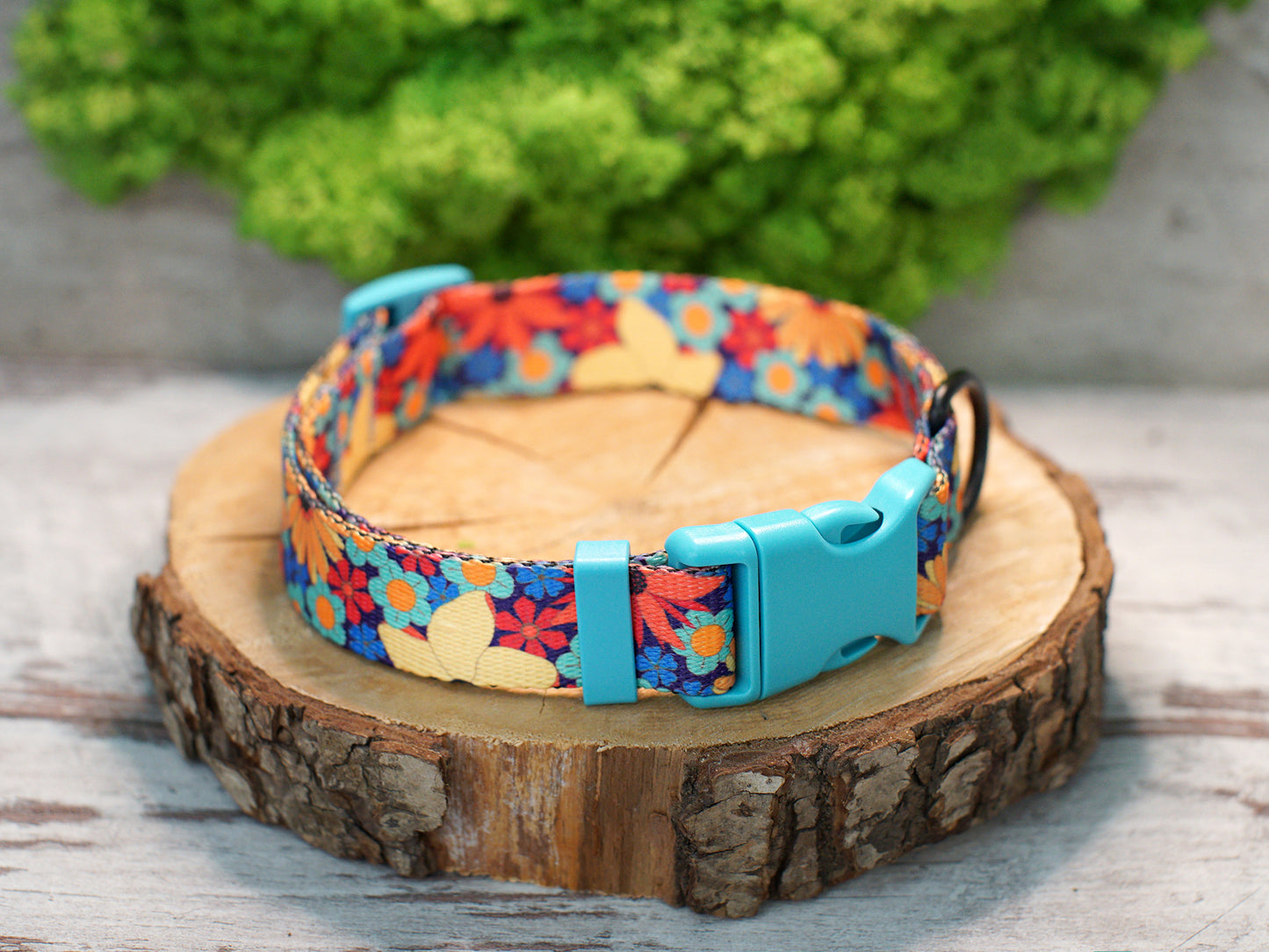 Flower Dog Collar with ID Tag