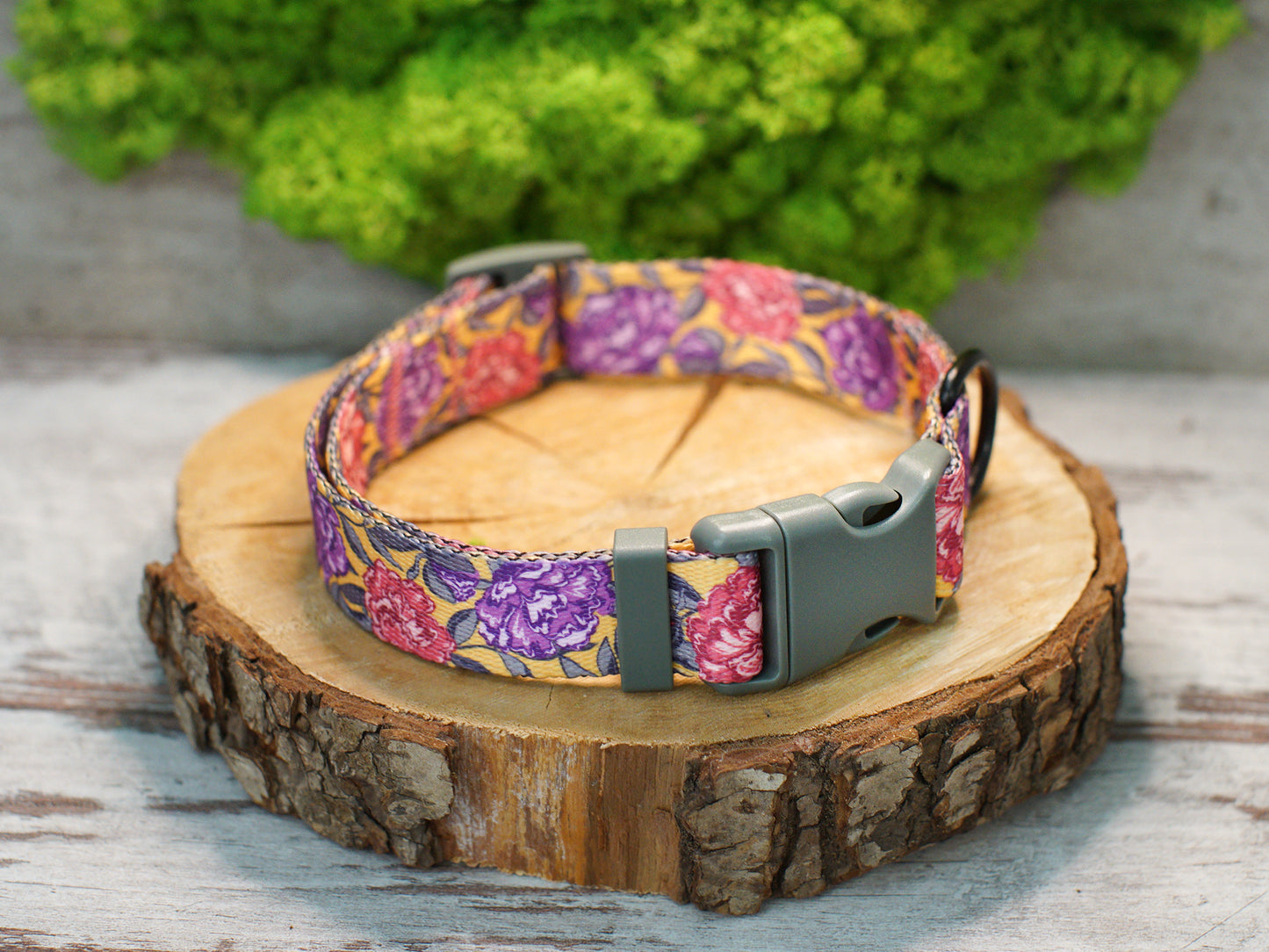 Flower Dog Collar with ID Tag