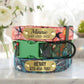 Personalized dog collar with whimsical print – texture and material close-up