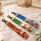 Artisan Loop keychain – custom engraved leather tag close-up