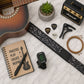 Personalized 'Vibrant Echo' Padded Guitar Strap – 7 Custom Artisan Patterns & Engraved Leather Ends