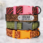 Animal Print Dog Collar with Personalized ID Name Plate