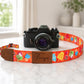 Personalized camera strap with sweet treats pattern – front view