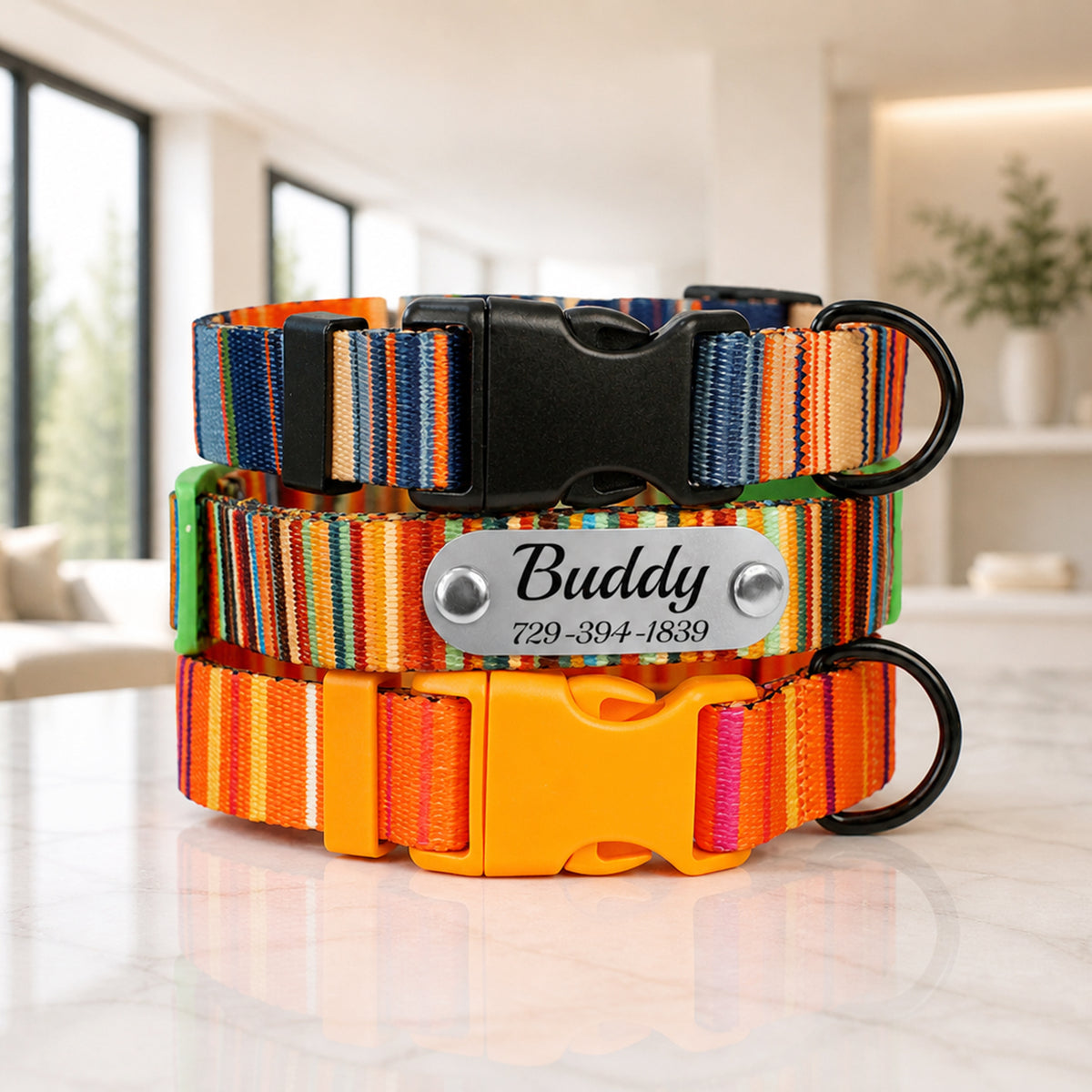 Personalized Nomad dog collar – packaging and product set