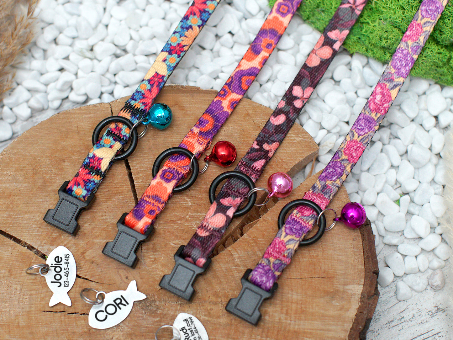 Floral Cat Collar Breakaway with Personalization