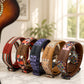 Personalized 'Vibrant Echo' Padded Guitar Strap – 7 Custom Artisan Patterns & Engraved Leather Ends