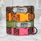 Set of animal print dog collars with personalized name plates