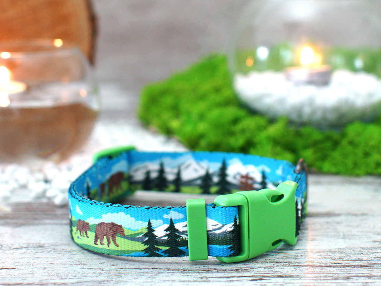 Nature Dog Collar with Plastic Buckle